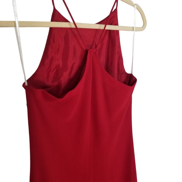 Red halter maxi formal dress size 10 - Picture 8 of 9